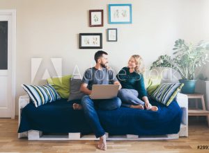 Family on couch